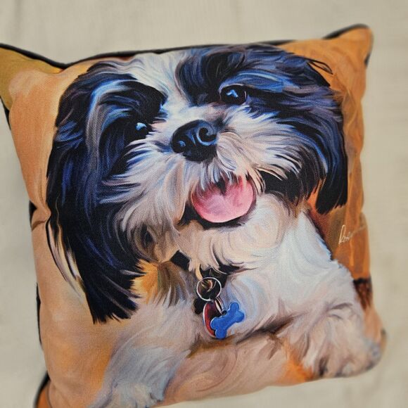 Robert McClintock Shih Tzu Baby Throw Pillow Dog Lover Gift 18" Vibrant Color - Picture 10 of 10